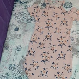 IRIS Beautiful PINK floral dress shows shoulders